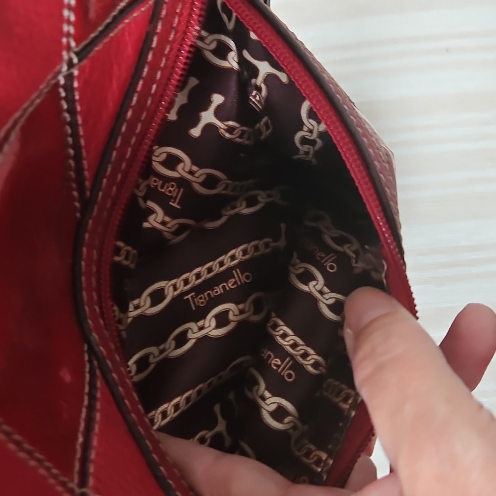 Tignanello Red Leather Patchwork Large Bag - image 5